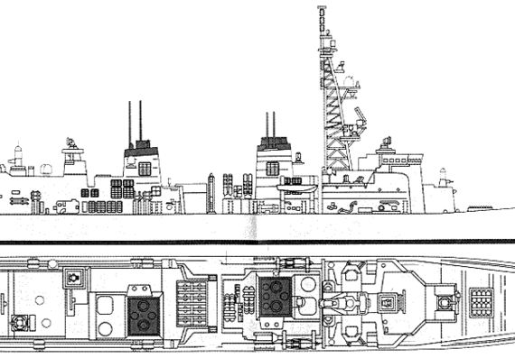Корабль JMSDF Harusame (Destroyer) - чертежи, габариты, рисунки