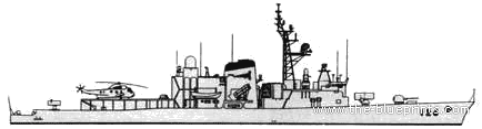 Эсминец JMSDF Hstsuyuki (Destroyer) - чертежи, габариты, рисунки