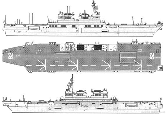Корабль JMSDF Ise (LPD) - чертежи, габариты, рисунки