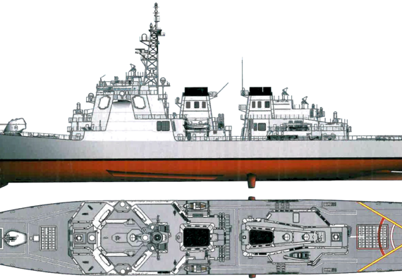 Корабль JMSDF Kongo DDG-173 (Destroyer) - чертежи, габариты, рисунки
