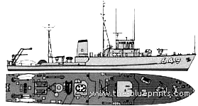 Корабль JMSDF MSC-649 Hatsushima (Minesweeper) - чертежи, габариты, рисунки