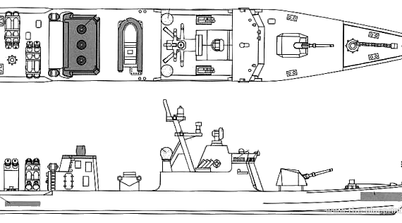 Корабль JMSDF PG Hayabusa - чертежи, габариты, рисунки