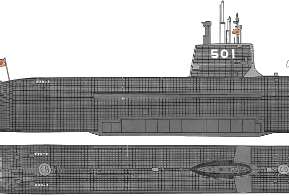 Ship JMSDF Soryu SS-501 (Submarine) - drawings, dimensions, figures