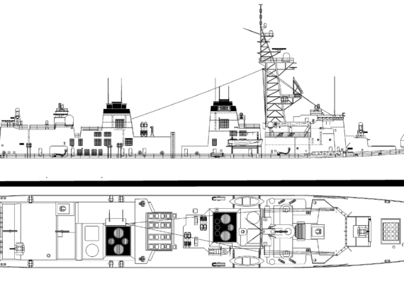 Корабль JMSDF Takanami DDG-110 (Destroyer) - чертежи, габариты, рисунки