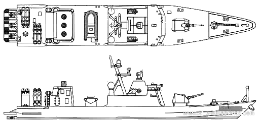 Корабль JMSDF Wakataka Kumataka (Missile Boat) - чертежи, габариты, рисунки