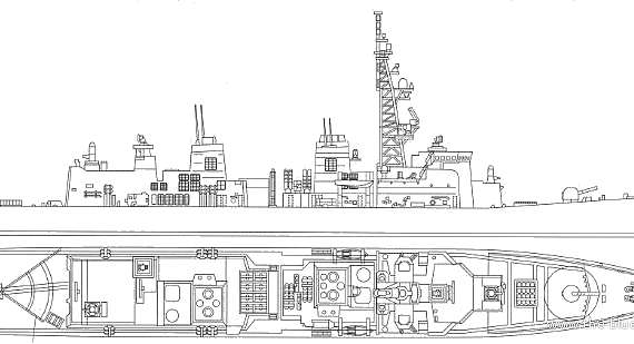 JMSF Defense Ship Inazuma - чертежи, габариты, рисунки