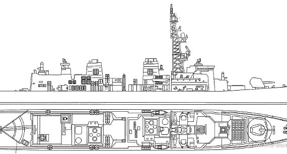 JMSF Defense Ship Onami - чертежи, габариты, рисунки