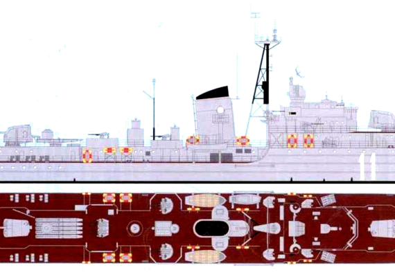 Эсминец JRM Split (Destroyer) - чертежи, габариты, рисунки