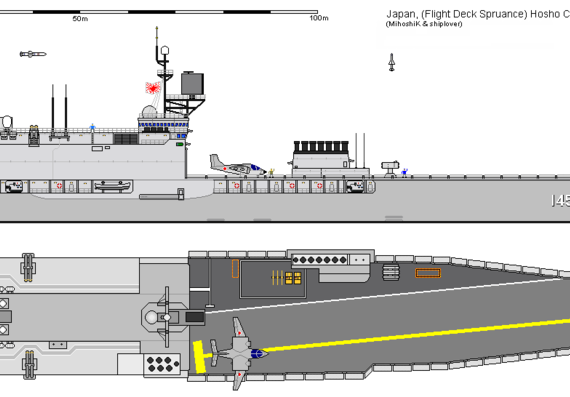 J CVS Flight Deck Spruance Hosho AU - drawings, dimensions, pictures
