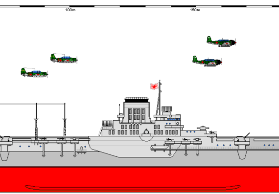 Ship J CV Taiho - drawings, dimensions, figures