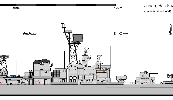Ship J DDG 171 HATAKAZE - drawings, dimensions, figures