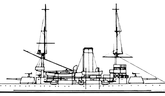 Корабль KNM Tordenskjold (Battleship) - Norway (1898) - чертежи, габариты, рисунки