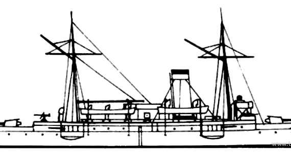 Корабль KNM Viking (Cruiser) (1891) - чертежи, габариты, рисунки