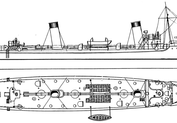 Корабль Kasatka 1900 - чертежи, габариты, рисунки