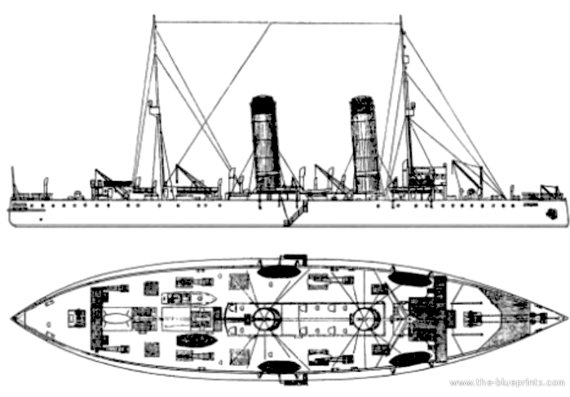 Корабль Krasin (Icebreaker) - чертежи, габариты, рисунки