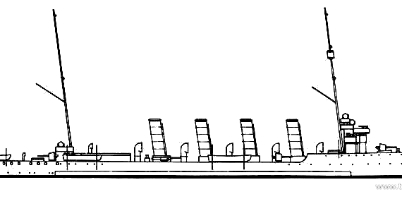 Ship KuK Admiral Spaun (Cruiser) - drawings, dimensions, figures