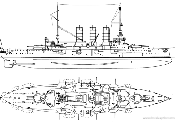 Ship KuK Erzherzog Karl (Battleship - drawings, dimensions, pictures