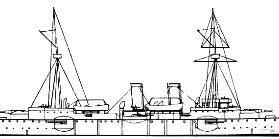 Ship KuK Kaiser Franz Joseph I (Cruiser) (1892) - drawings, dimensions, pictures
