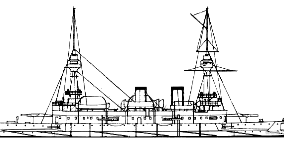 Ship KuK Kaiserin (Battleship) (1894) - drawings, dimensions, pictures