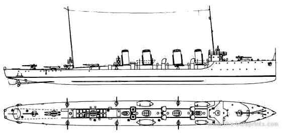 Корабль KuK Lika (Destroyer) (1918) - чертежи, габариты, рисунки