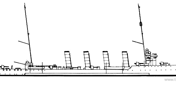 Корабль KuK Novara (Cruiser) (1915) - чертежи, габариты, рисунки