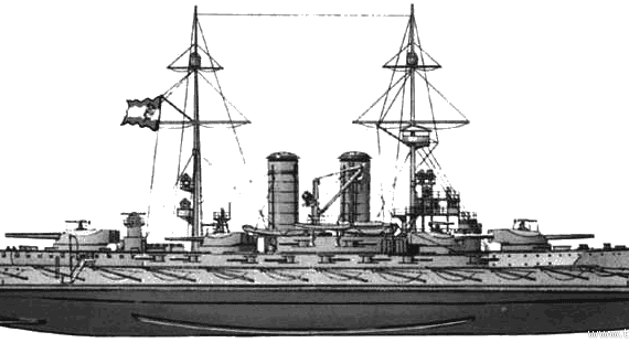 Корабль KuK Radetzky (Battleship) (1912) - чертежи, габариты, рисунки