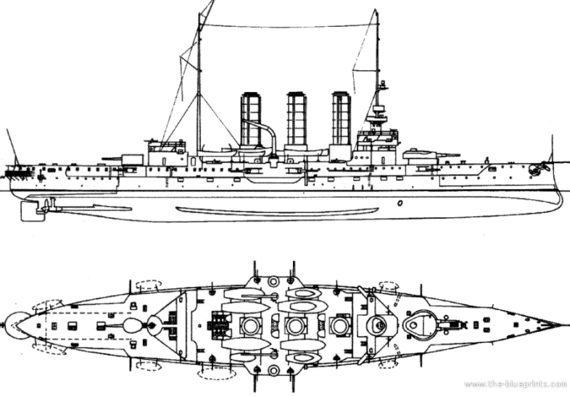 Корабль KuK Sankt Georg (Armoured Cruiser) (1915) - чертежи, габариты, рисунки