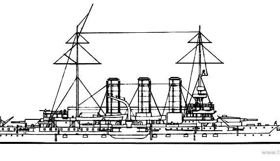 Ship KuK Sankt Georg (Battleship) (1905) - drawings, dimensions, pictures