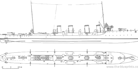 Ship KuK Tatra (Destroyer) (1914) - drawings, dimensions, pictures