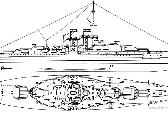 Корабль KuK Tegetthoff (Battleship) - чертежи, габариты, рисунки