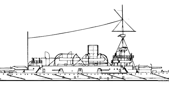 Корабль KuK Wien (Battleship) (1898) - чертежи, габариты, рисунки