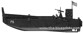 Военный корабль LCM 3 50ft Landing Craft - чертежи, габариты, рисунки