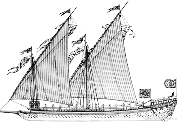 Корабль La Reale - чертежи, габариты, рисунки