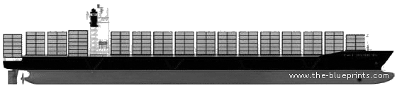 Large Container Ship - drawings, dimensions, pictures