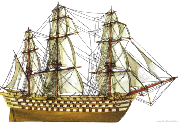 Корабль Le Valmy (1847) - чертежи, габариты, рисунки