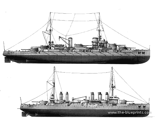Крейсер MFN Provence (1916) - чертежи, габариты, рисунки