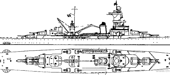 Крейсер MNF Algerie (1942) - чертежи, габариты, рисунки