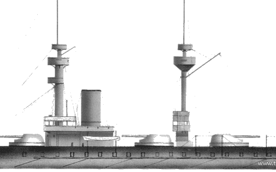 Боевой корабль MNF Amiral Baudin (Battleship) (1888) - чертежи, габариты, рисунки