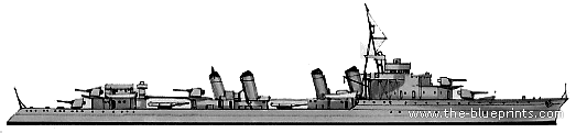 Эсминец MNF Bison (Destroyer) (1940) - чертежи, габариты, рисунки