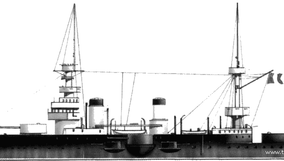 Боевой корабль MNF Bouvet (Battleship) (1898) - чертежи, габариты, рисунки