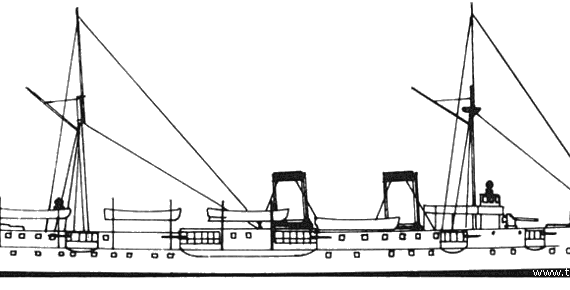 Боевой корабль MNF Catinat (Cruiser) (1898) - чертежи, габариты, рисунки