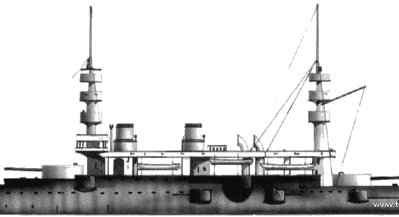 Боевой корабль MNF Charles Martel (Battleship) (1897) - чертежи, габариты, рисунки