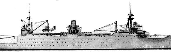 Авианосец MNF Commandante Teste (Seaplane Carrier) (1940) - чертежи, габариты, рисунки