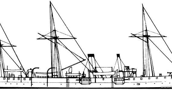 Боевой корабль MNF Cosmao (Cruiser) (1891) - чертежи, габариты, рисунки