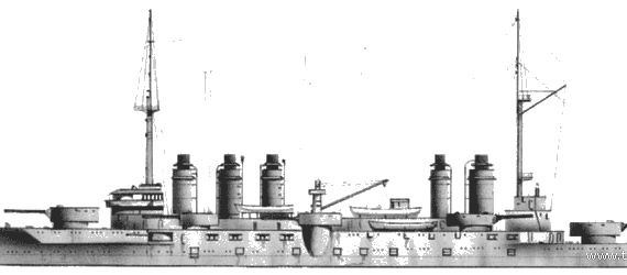 Крейсер MNF Danton (1908) - чертежи, габариты, рисунки
