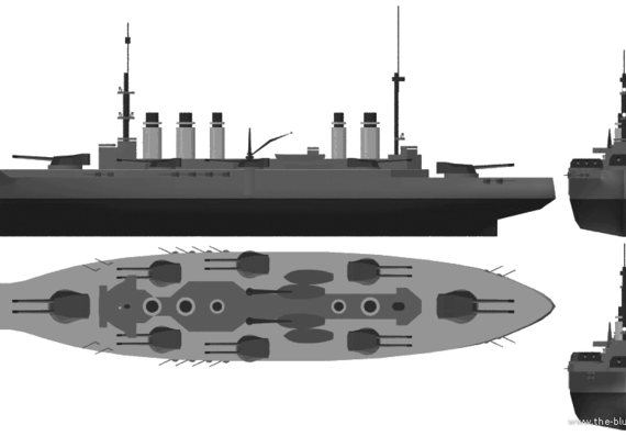 Боевой корабль MNF Danton (Cruiser) (1908) - чертежи, габариты, рисунки