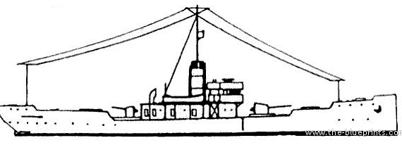 Крейсер MNF Dubourdieu (Gunboat) (1918) - чертежи, габариты, рисунки