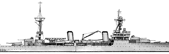 Крейсер MNF Duquesne (Cruiser) (1939) - чертежи, габариты, рисунки