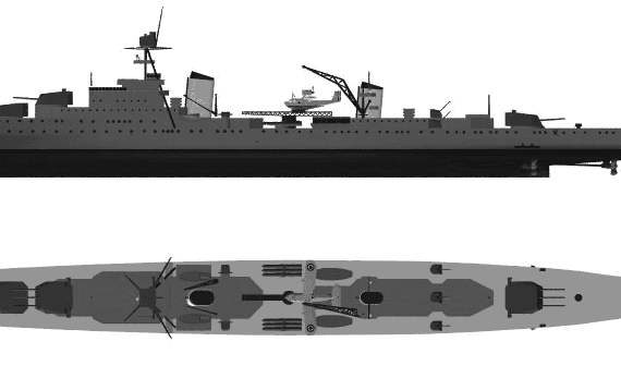 Боевой корабль MNF Emile Bertin (Light Cruiser) (1935) - чертежи, габариты, рисунки