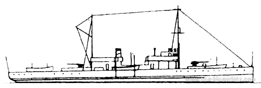 Крейсер MNF Friponne (Gunboat) (1917) - чертежи, габариты, рисунки